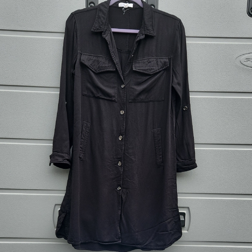 Women's Black Button Down Shirt